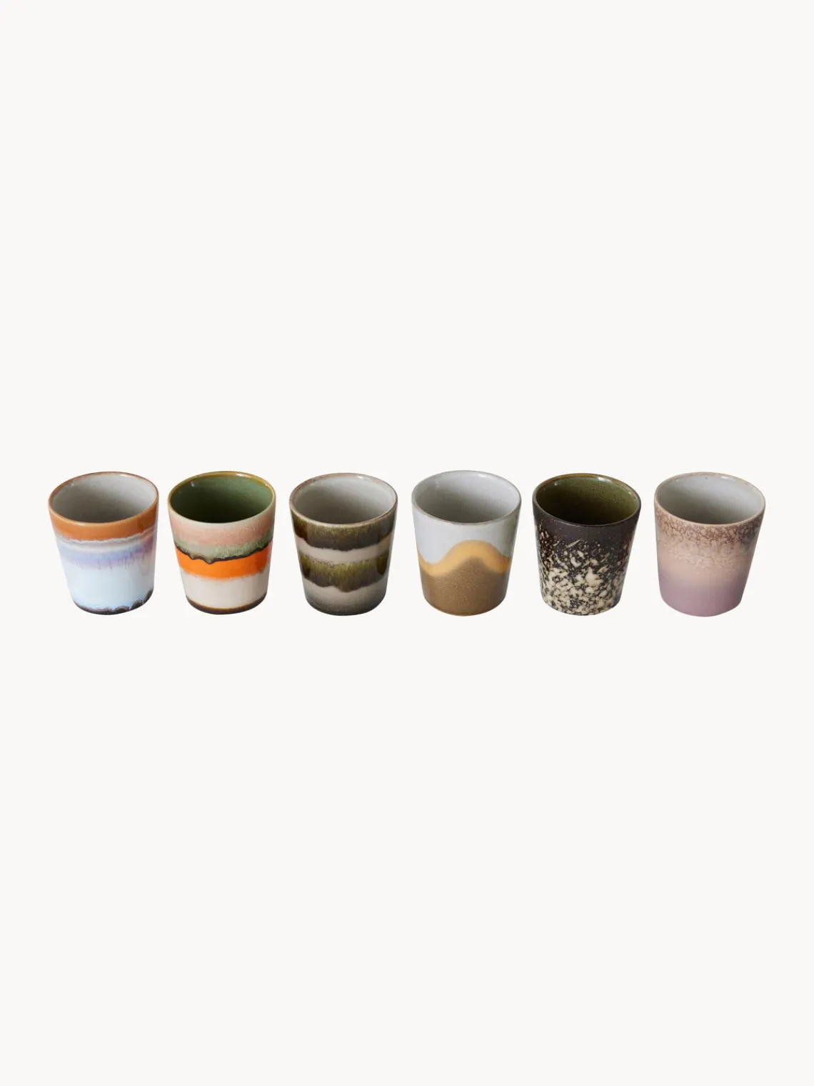 Online HKLIVING Tasses en céramique émaillée peinte à la main 70s Ceramic, 6 élém. Design 2