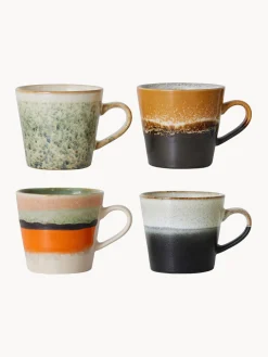 Discount HKLIVING Tasses en céramique émaillée peinte à la main 70's, 4 élém. Multicolore
