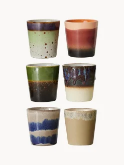 Fashion HKLIVING Tasses en céramique émaillée peinte à la main 70s Ceramic, 6 élém. Design 1