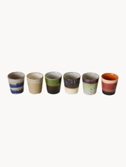 Fashion HKLIVING Tasses en céramique émaillée peinte à la main 70s Ceramic, 6 élém. Design 1