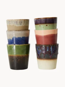 Fashion HKLIVING Tasses en céramique émaillée peinte à la main 70s Ceramic, 6 élém. Design 1