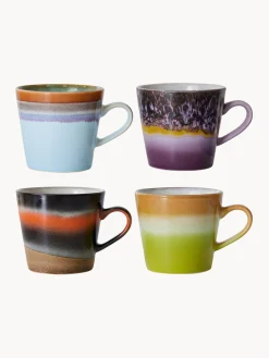 Online HKLIVING Tasses en céramique émaillée peinte à la main 70's, 4 élém. Multicolore
