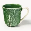 Hot BORDALLO PINHEIRO Tasses peintes à la main Cabbage, 4 pièces
