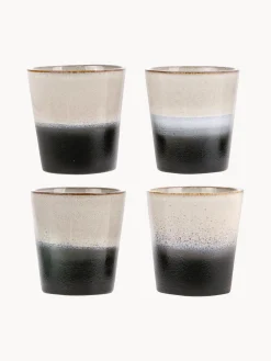Outlet HKLIVING Tasses XS artisanales 70's, 4 pièces Tons beiges et noirs