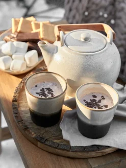 Outlet HKLIVING Tasses XS artisanales 70's, 4 pièces Tons beiges et noirs