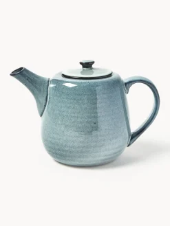 Best Broste Copenhagen Théière artisanale Nordic Sea, 1,3 L Gris-bleu, chiné