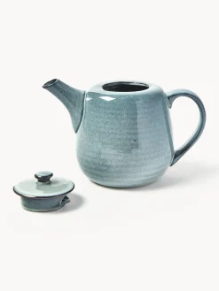 Best Broste Copenhagen Théière artisanale Nordic Sea, 1,3 L Gris-bleu, chiné