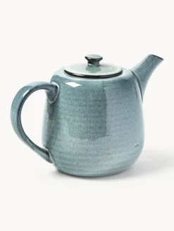 Best Broste Copenhagen Théière artisanale Nordic Sea, 1,3 L Gris-bleu, chiné