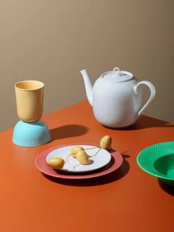 Discount Lyngby Porcelaen Théière en porcelaine avec motif texturé Rhombe, 1,9 L