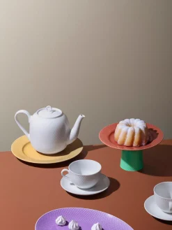Discount Lyngby Porcelaen Théière en porcelaine avec motif texturé Rhombe, 1,9 L