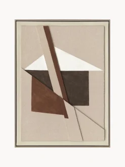 Sale Agave Toile encadrée peinte à la main Brown Shapes