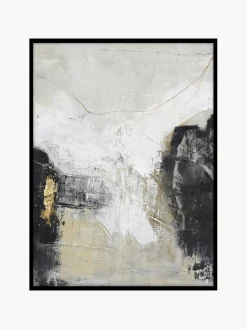 New Malerifabrikken Toile peinte à la main encadrée White Noir