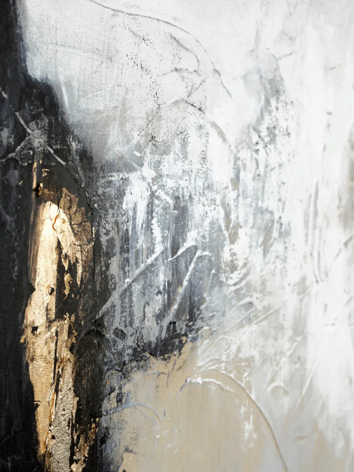 New Malerifabrikken Toile peinte à la main encadrée White Noir