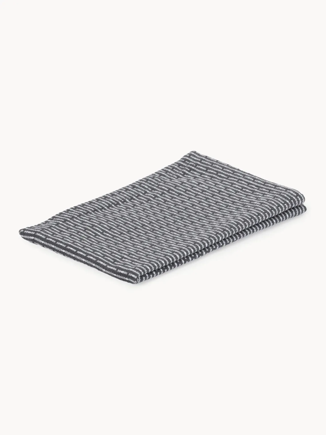 Outlet The Organic Company Torchon en coton bio Joseph Anthracite, blanc