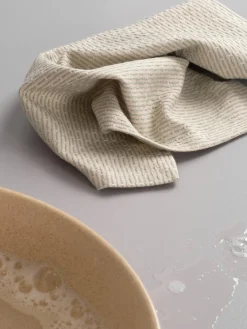 Best The Organic Company Torchon en coton bio Joseph Beige clair, vert menthe