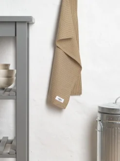 New The Organic Company Torchon en coton bio Lupin Beige, blanc