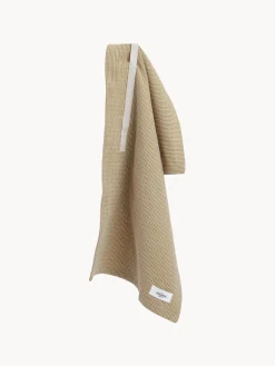 New The Organic Company Torchon en coton bio Lupin Beige, blanc