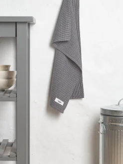 Best The Organic Company Torchon en coton bio Lupin Anthracite, blanc