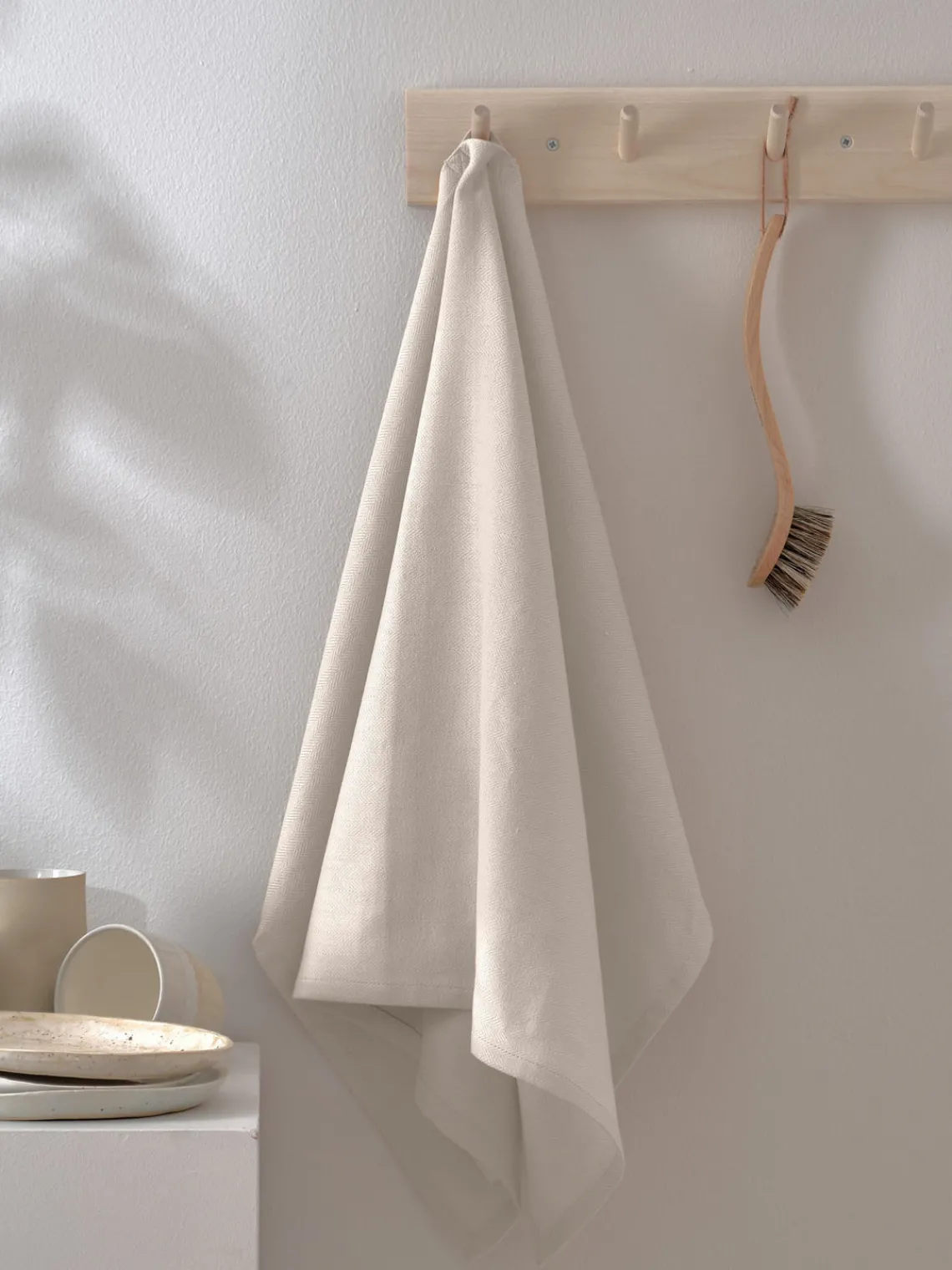 Outlet The Organic Company Torchon en coton bio Tangled Beige clair
