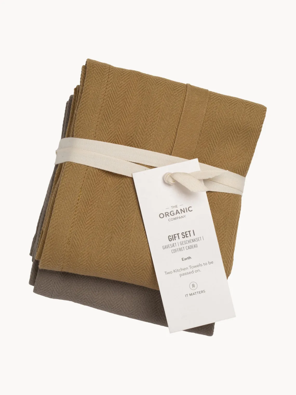 Best The Organic Company Torchons en coton bio Gift, 2 élém. Ocre, grège