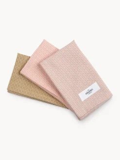 New The Organic Company Torchons en coton bio Joseph, 3 élém. Rose pâle, pêche, beige