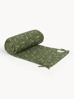 Hot Nobodinoz Tour de lit en coton bio Nest Vert foncé, blanc cassé