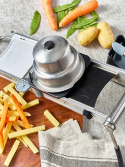 Best De Buyer Trancheuse à julienne en acier inoxydable avec système de contrôle de rotation Mandoline