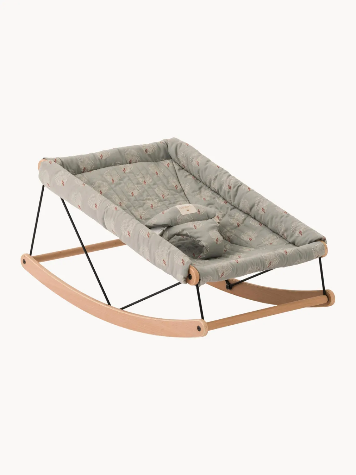 Discount Nobodinoz Transat bébé en hêtre Growing Green Bois de hêtre, gris clair, blanc cassé