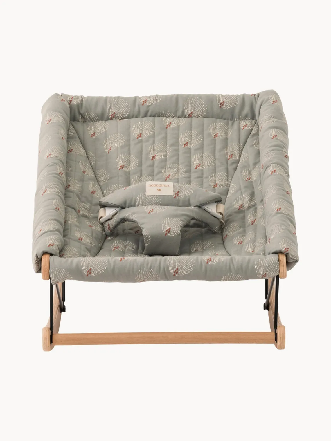 Discount Nobodinoz Transat bébé en hêtre Growing Green Bois de hêtre, gris clair, blanc cassé