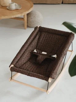 Hot Nobodinoz Transat bébé en hêtre Growing Green Bois de hêtre, brun foncé, motif panthère