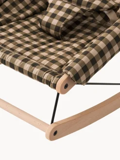 Clearance Nobodinoz Transat bébé en hêtre Growing Green Bois de hêtre, vert olive, damier