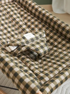 Clearance Nobodinoz Transat bébé en hêtre Growing Green Bois de hêtre, vert olive, damier