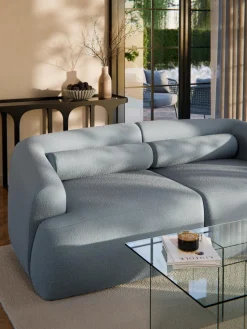 Best Westwing Collection Traversin canapé en bouclette Sofia Bouclette bleue