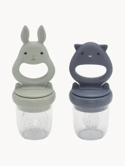 Best Konges Slojd Tétines grignoteuses Bunny, 2 élém. Gris clair, gris-bleu