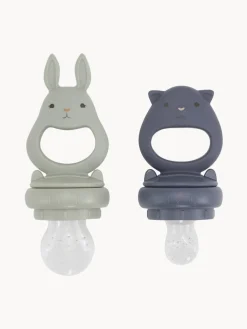 Best Konges Slojd Tétines grignoteuses Bunny, 2 élém. Gris clair, gris-bleu