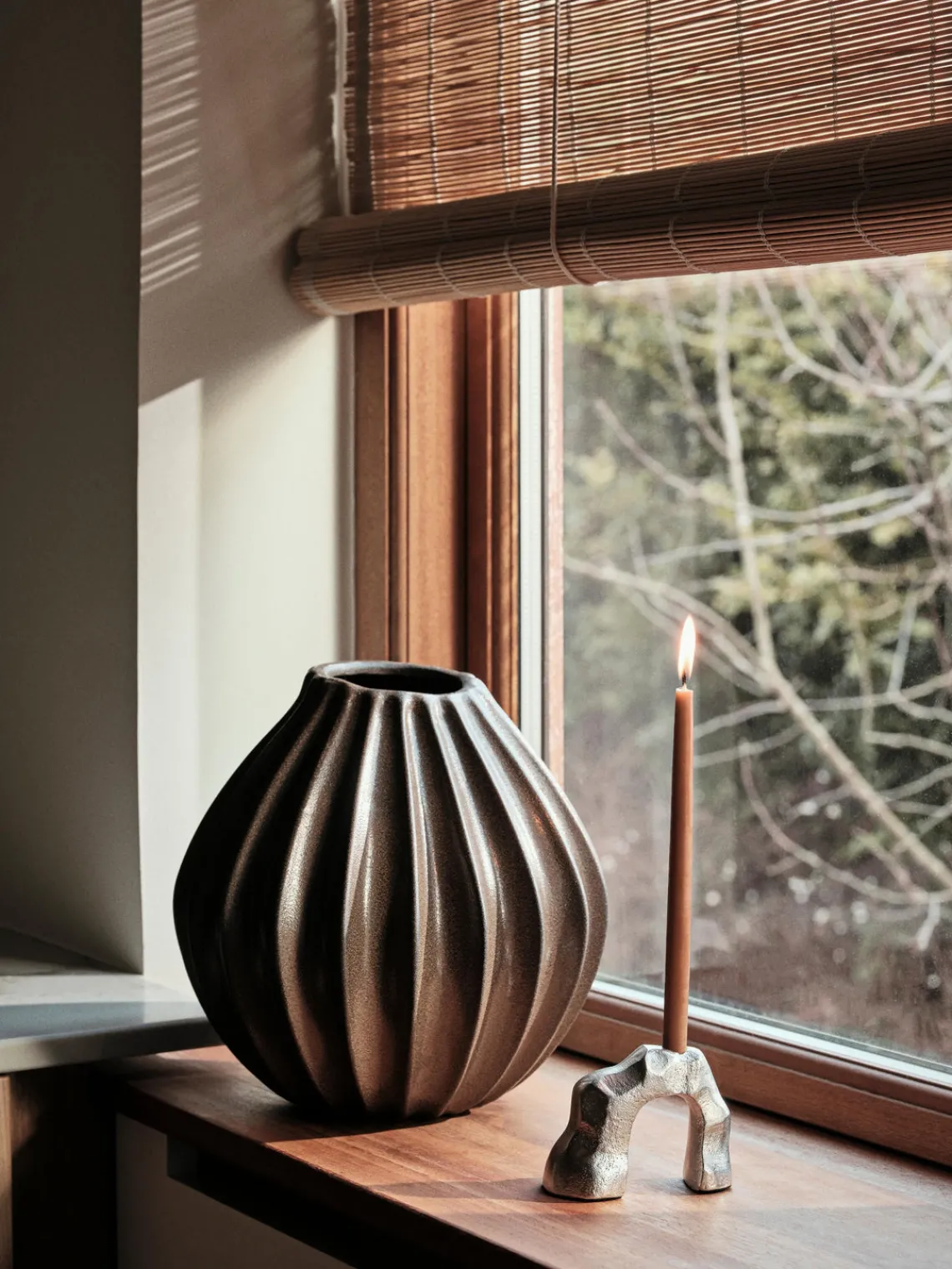 Best Broste Copenhagen Vase artisanal avec émail réactif Wide, haut. 25 cm