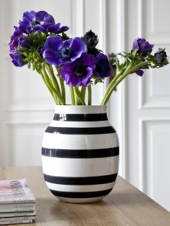 Sale KÄHLER Vase artisanal en céramique Omaggio, haut. 20 cm Blanc, noir