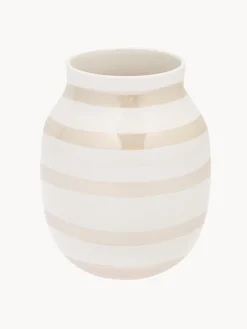 Outlet KÄHLER Vase artisanal en céramique Omaggio, haut. 20 cm Beige clair, blanc cassé