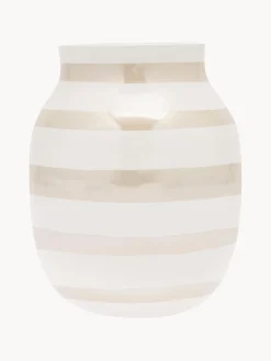 Outlet KÄHLER Vase artisanal en céramique Omaggio, haut. 20 cm Beige clair, blanc cassé