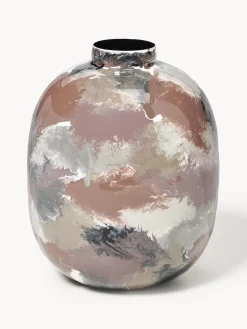 Outlet Broste Copenhagen Vase artisanal en fer Thyra, haut. 31 cm Grège, terracotta, noir, vieux rose