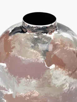 Outlet Broste Copenhagen Vase artisanal en fer Thyra, haut. 31 cm Grège, terracotta, noir, vieux rose