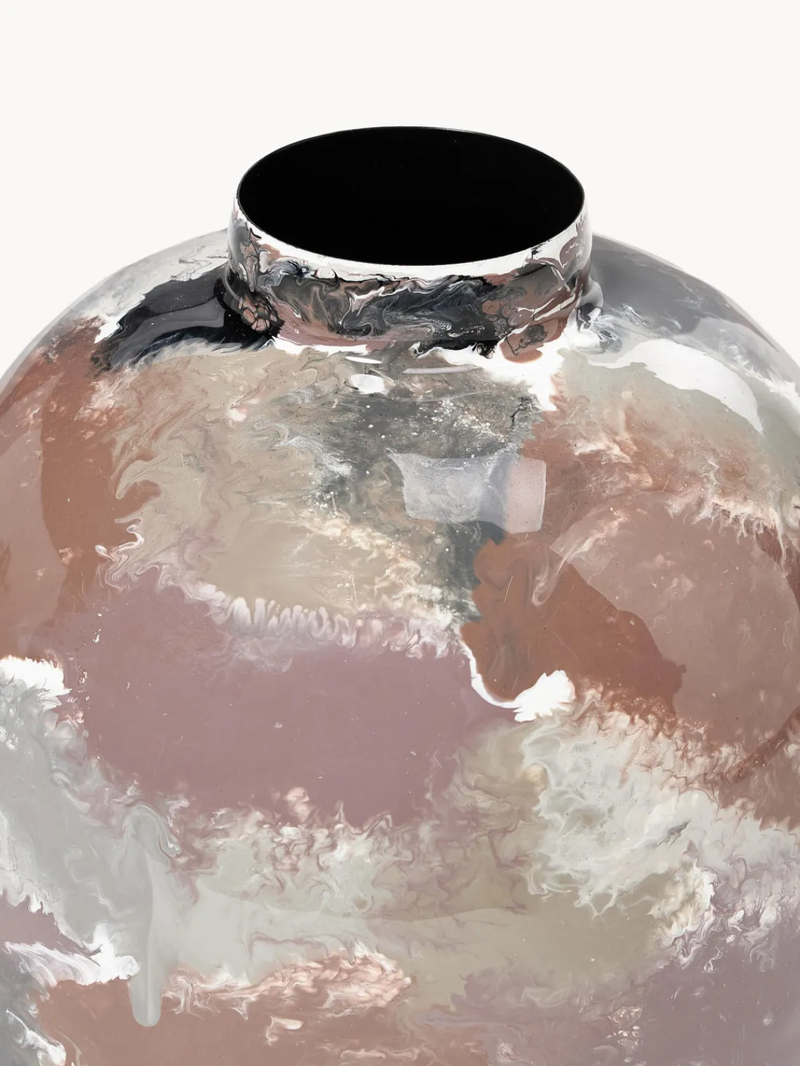 Outlet Broste Copenhagen Vase artisanal en fer Thyra, haut. 31 cm Grège, terracotta, noir, vieux rose
