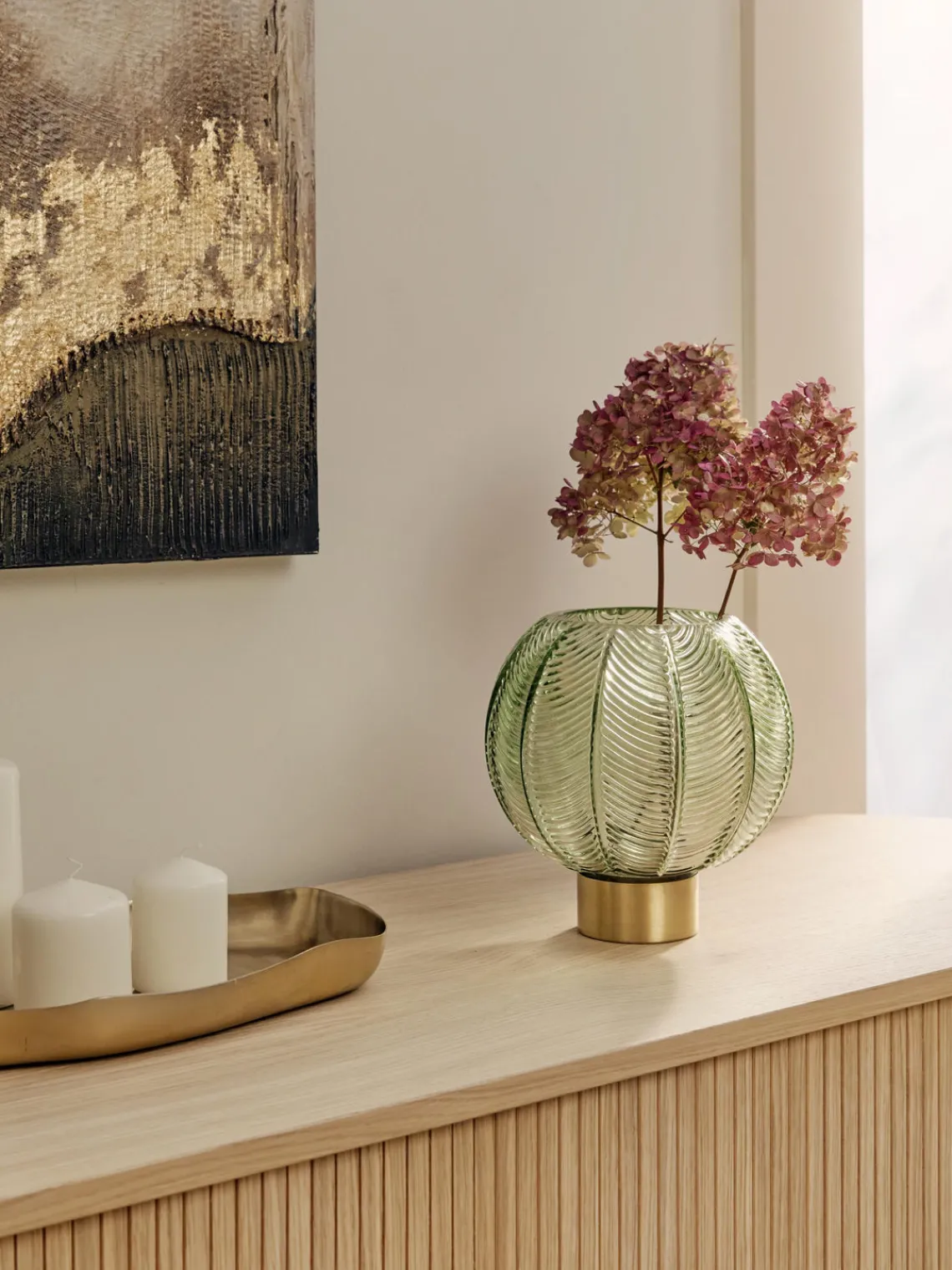Outlet Bloomingville Vase boule en verre Mickey, haut. 21 cm