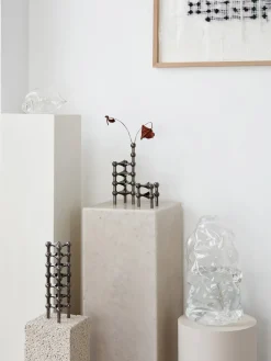 Hot STOFF Nagel Vase décoratif , haut. 10 cm Argenté foncé, haute brillance
