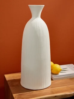 Discount Bizzotto Vase design en céramique Striped, haut. 46 cm