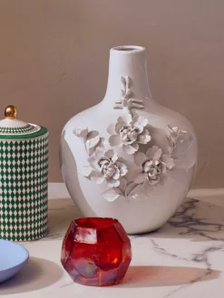 Fashion Pols Potten Vase design en porcelaine Rose, haut. 37 cm