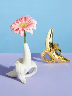 Discount Jonathan Adler Vase design en porcelaine Banana Doré