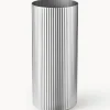 New GEORG JENSEN Vase en acier inoxydable strié Bernadotte, haut. 19 cm