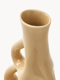 Clearance Pols Potten Vase en céramique fait main Three Ears, haut. 21 cm Beige
