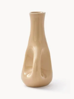 Clearance Pols Potten Vase en céramique fait main Three Ears, haut. 21 cm Beige